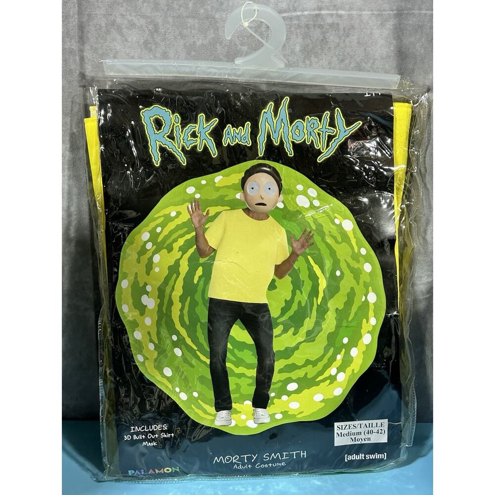 Palamon Morty Smith Adult Male Sz M Costume, Comes w/ Shirt and Mask Only